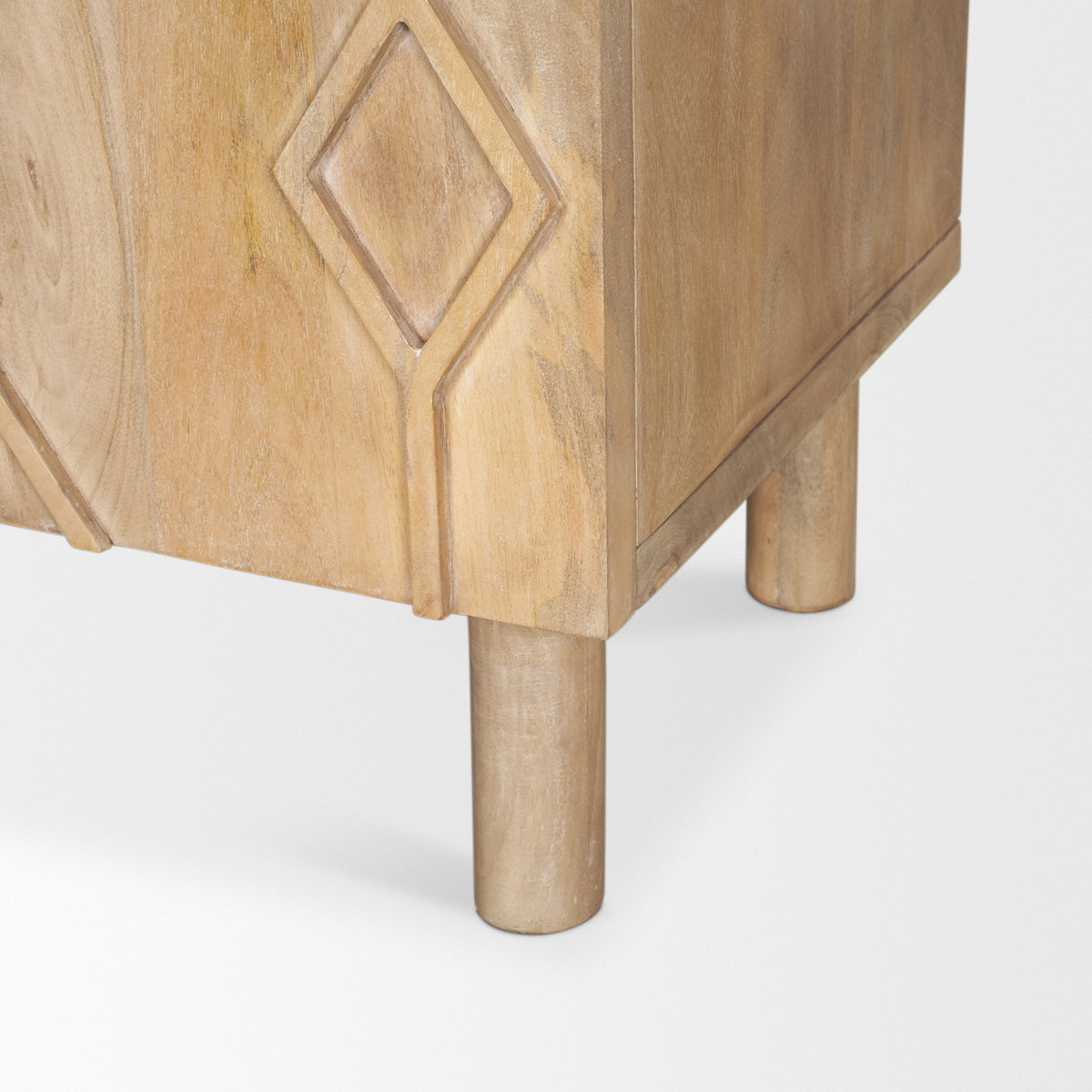 Heera Light Brown Diamond with Shelf Motif Sideboard, Sideboards & Buffet by Mercana, 71" length x 16.25" width x 32" height View 13