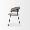 Carolyn Dining Chair with Gray Fabric & Matte Black Metal, by Mercana, 20.5" length x 22.75" width x 31" height thumbnail 5