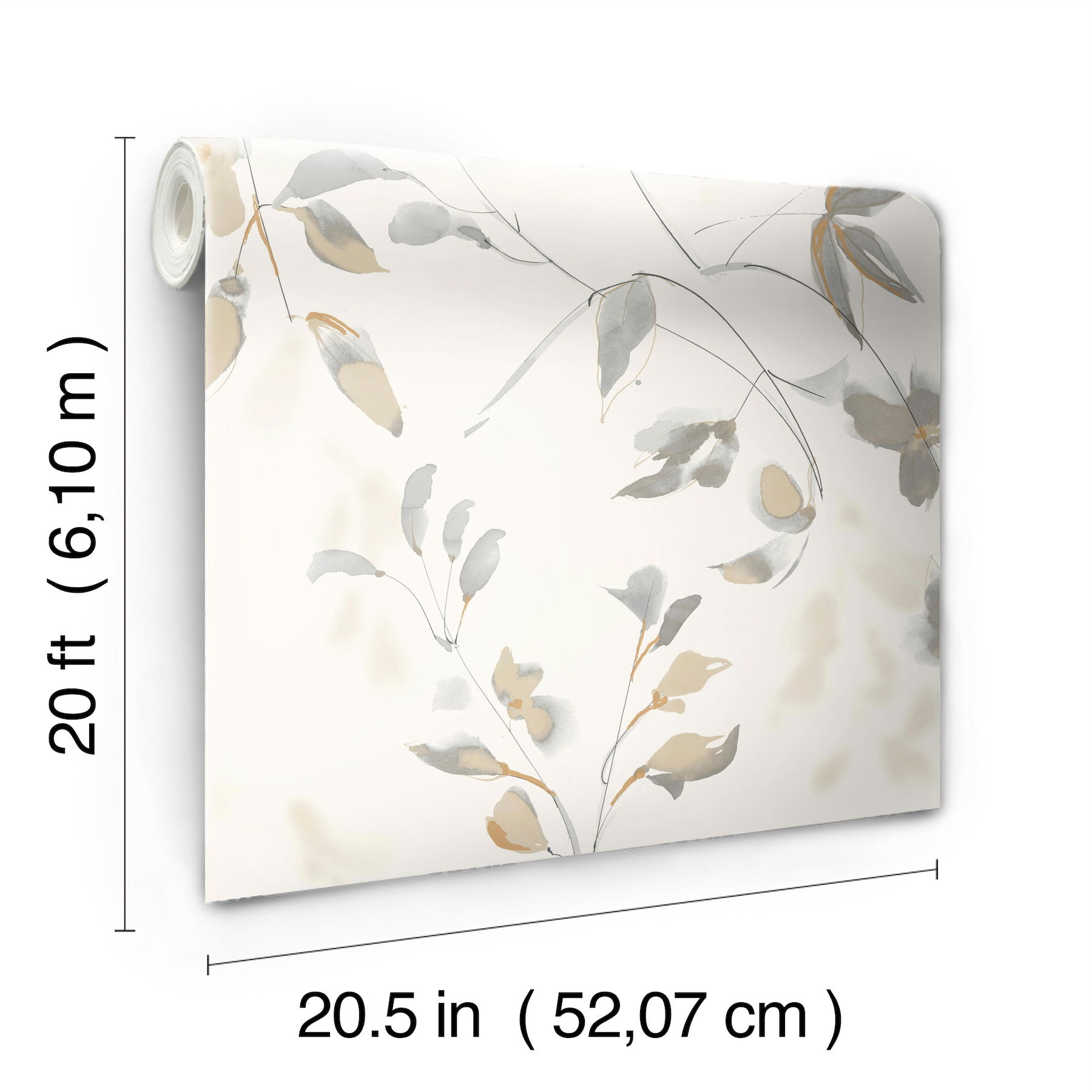 Linden Flower Soft Neutral Peel & Stick Wallpaper large image 