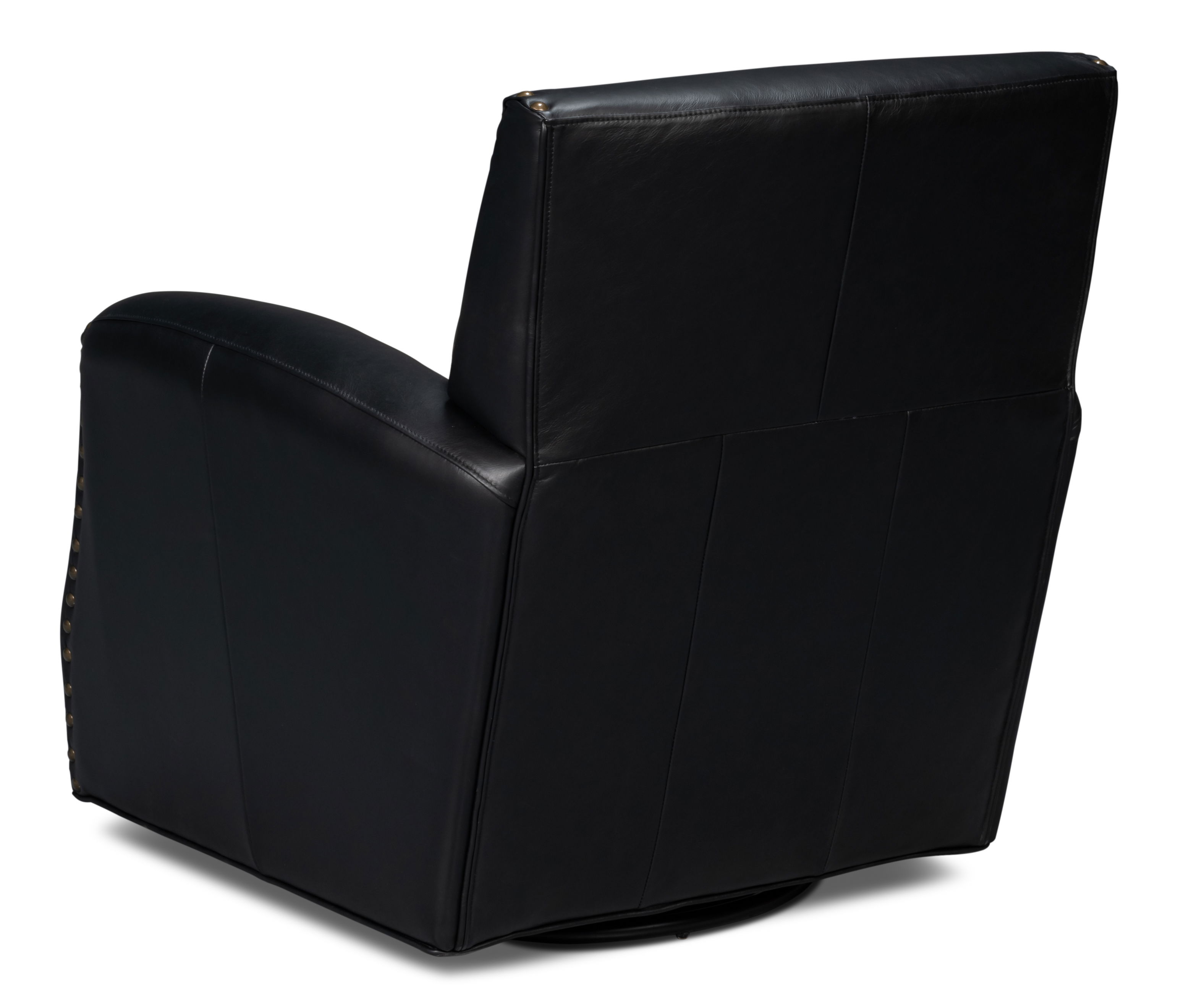Taft Leather Swivel Chair, Onyx Black large image 