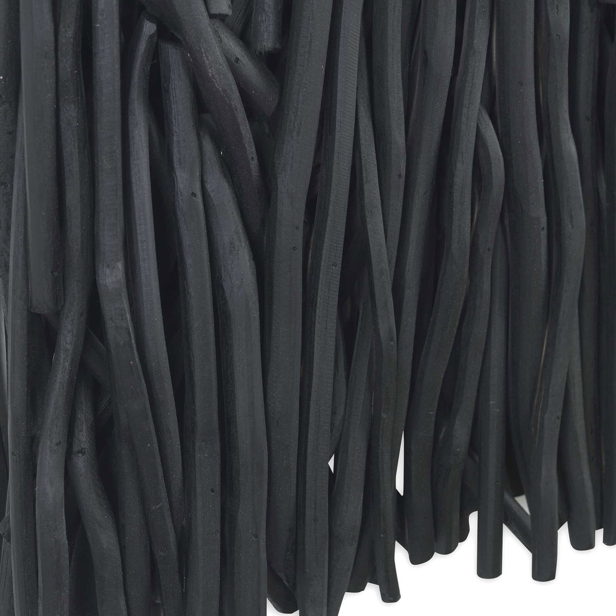 Gathered Teak Square Black Wood Wall Decor, Art by Uttermost, 24" width x 24" height x 3" depth View 7