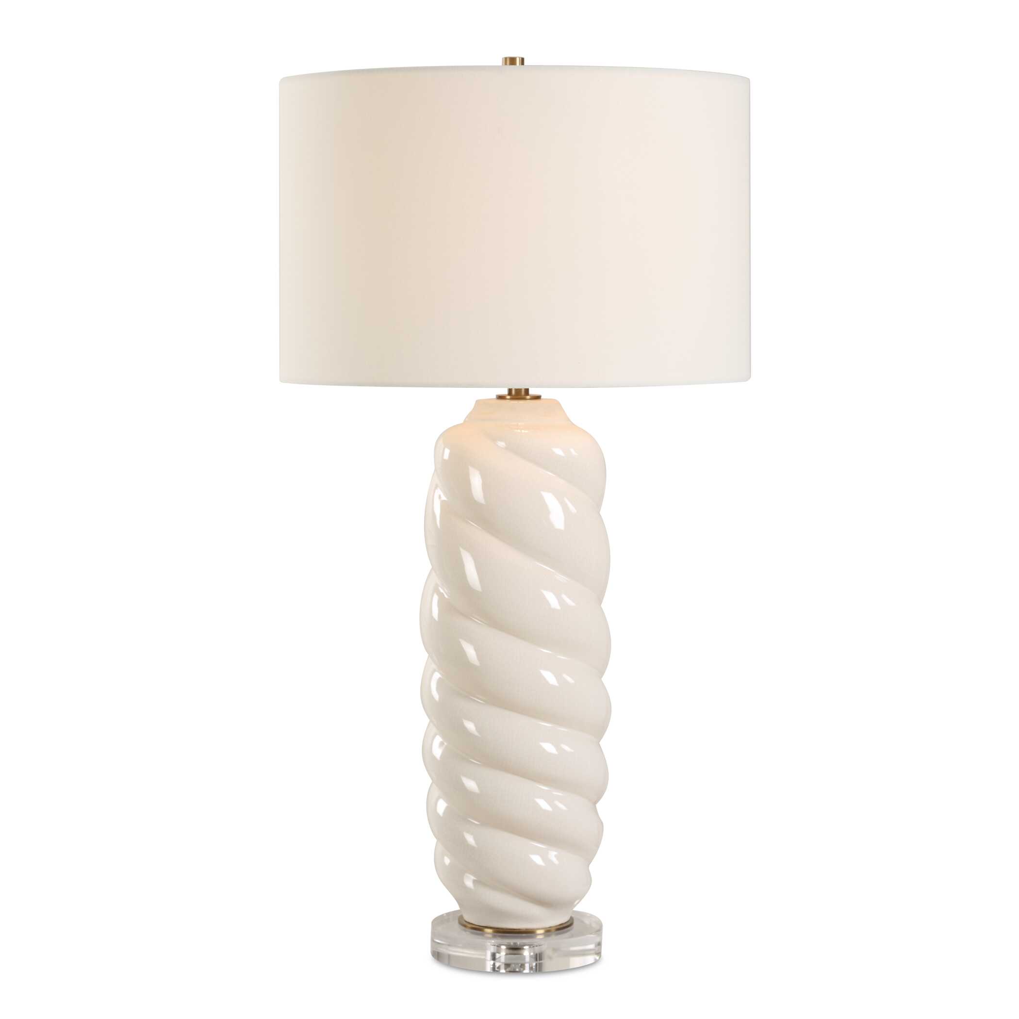 Anneli White Swirl Table Lamp, by Uttermost, 16" width x 30.5" height x 16" depth View 1