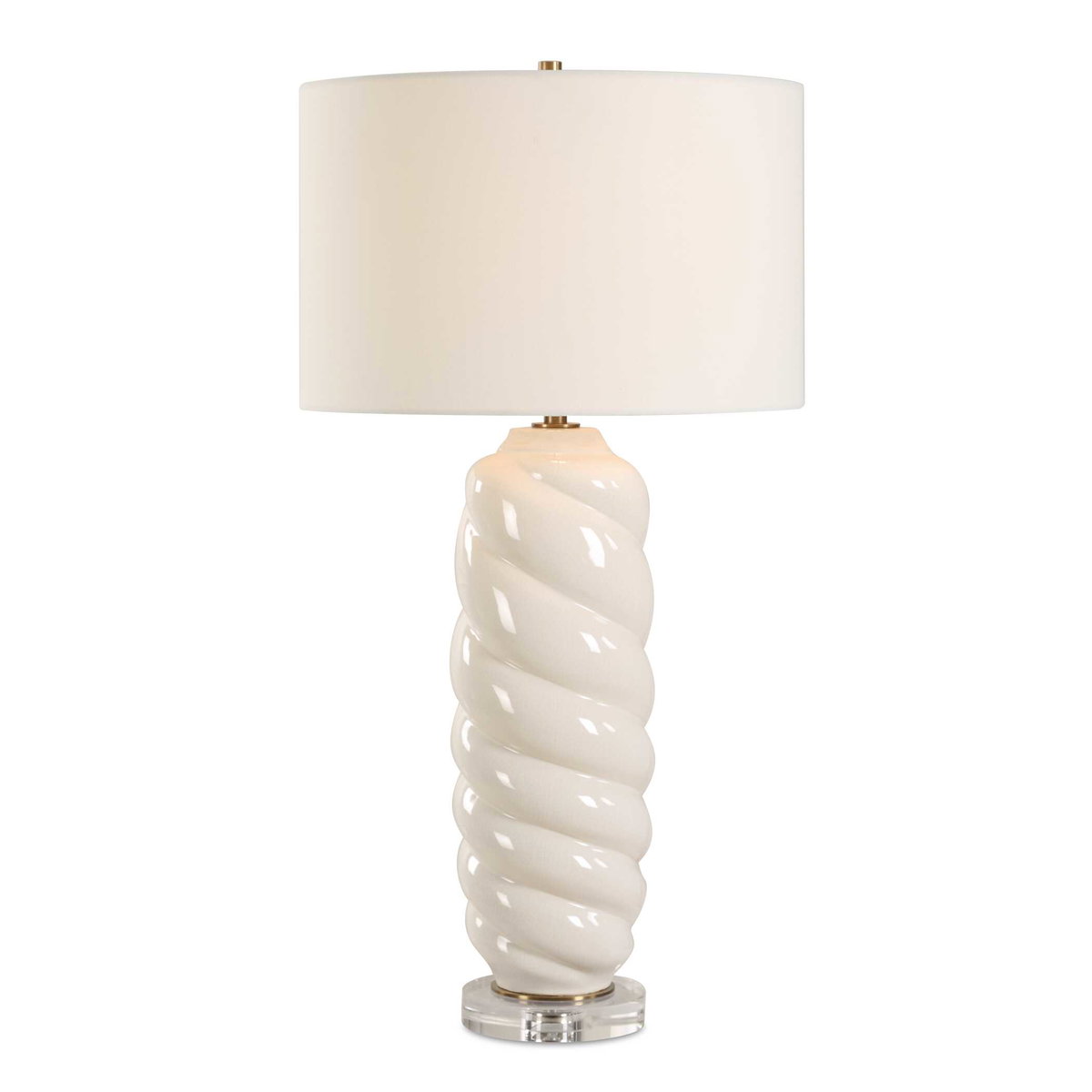 Anneli White Swirl Table Lamp, by Uttermost, 16" width x 30.5" height x 16" depth View 1