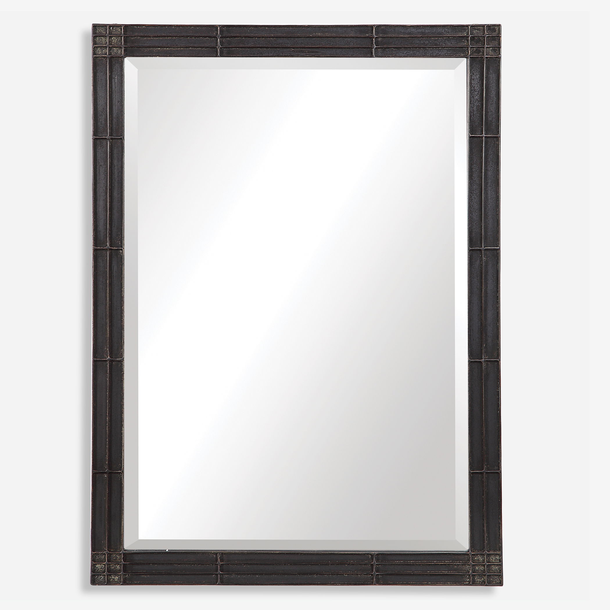 Gower Aged Black Vanity Mirror large image 