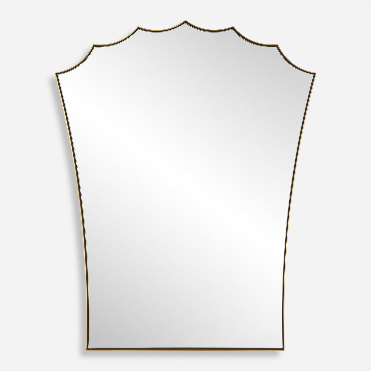 Monarch Scalloped Arched Vanity Mirror, by Uttermost, 2' width x 2'6.5" height x 1" depth View 1