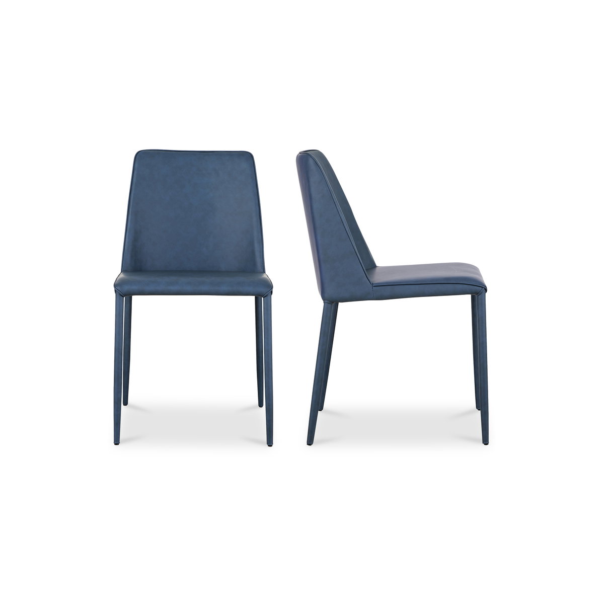 Nora Dining Chair Ocean Cavern Grey Vegan Leather - Set Of Two, by Moe's Home, 22" width x 33.5" height x 17.5" depth View 2