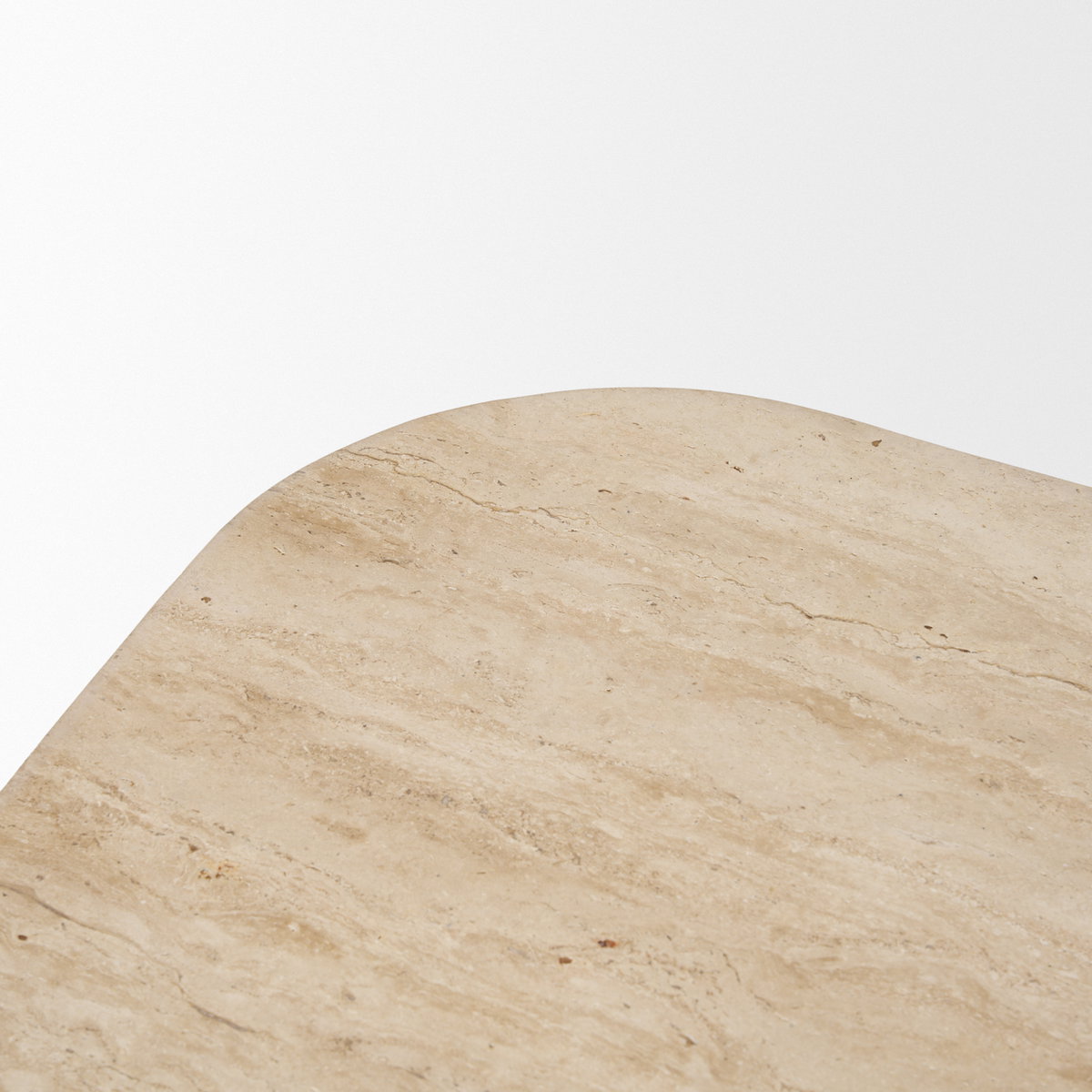 Symona Travertine and Mango Wood Rectangle Coffee Table, by Mercana, 44" length x 30" width x 15" height View 8