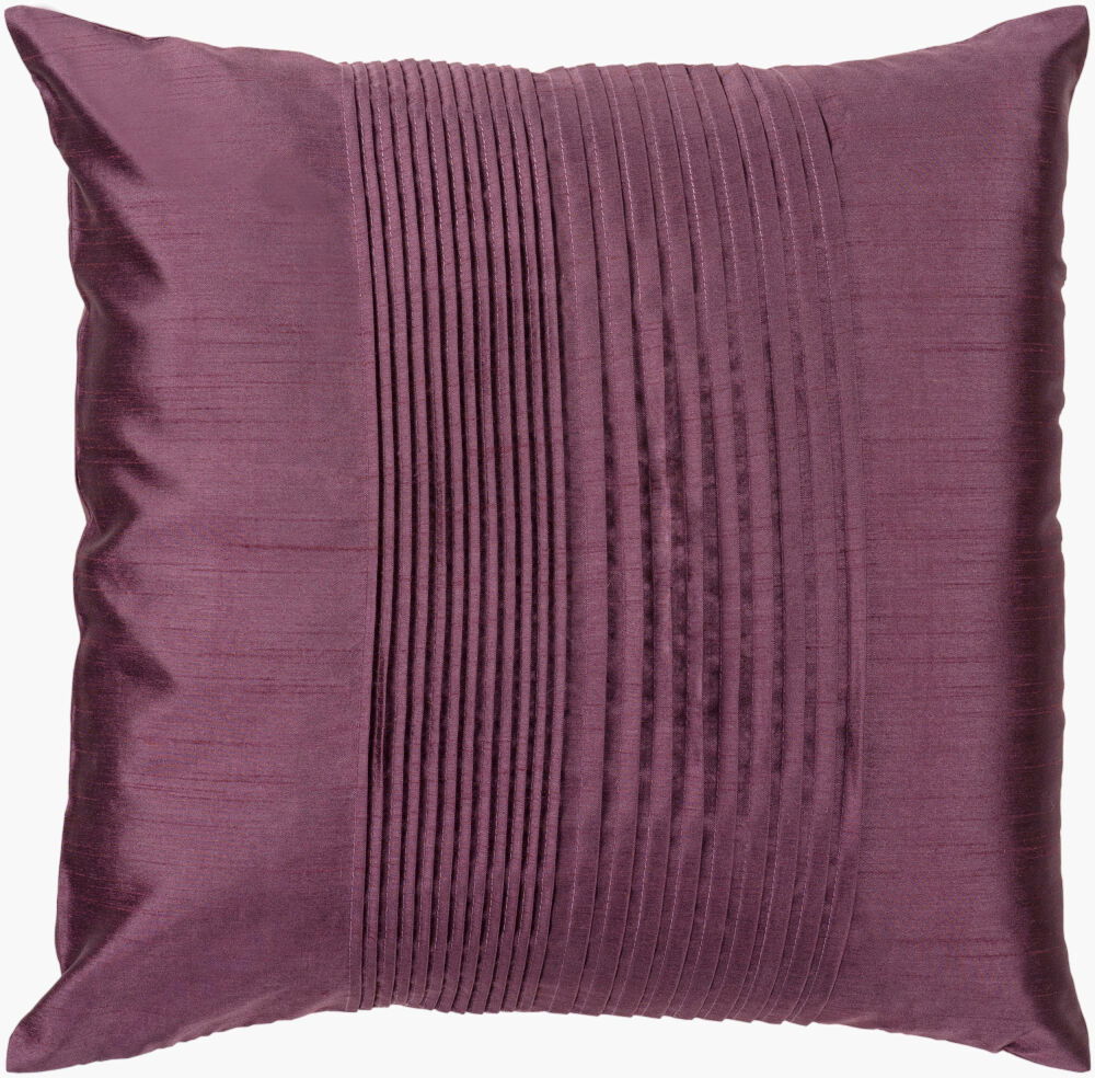 Solid Pleated Accent Pillow, Decorative Pillow by Surya, 18" length x 18" width