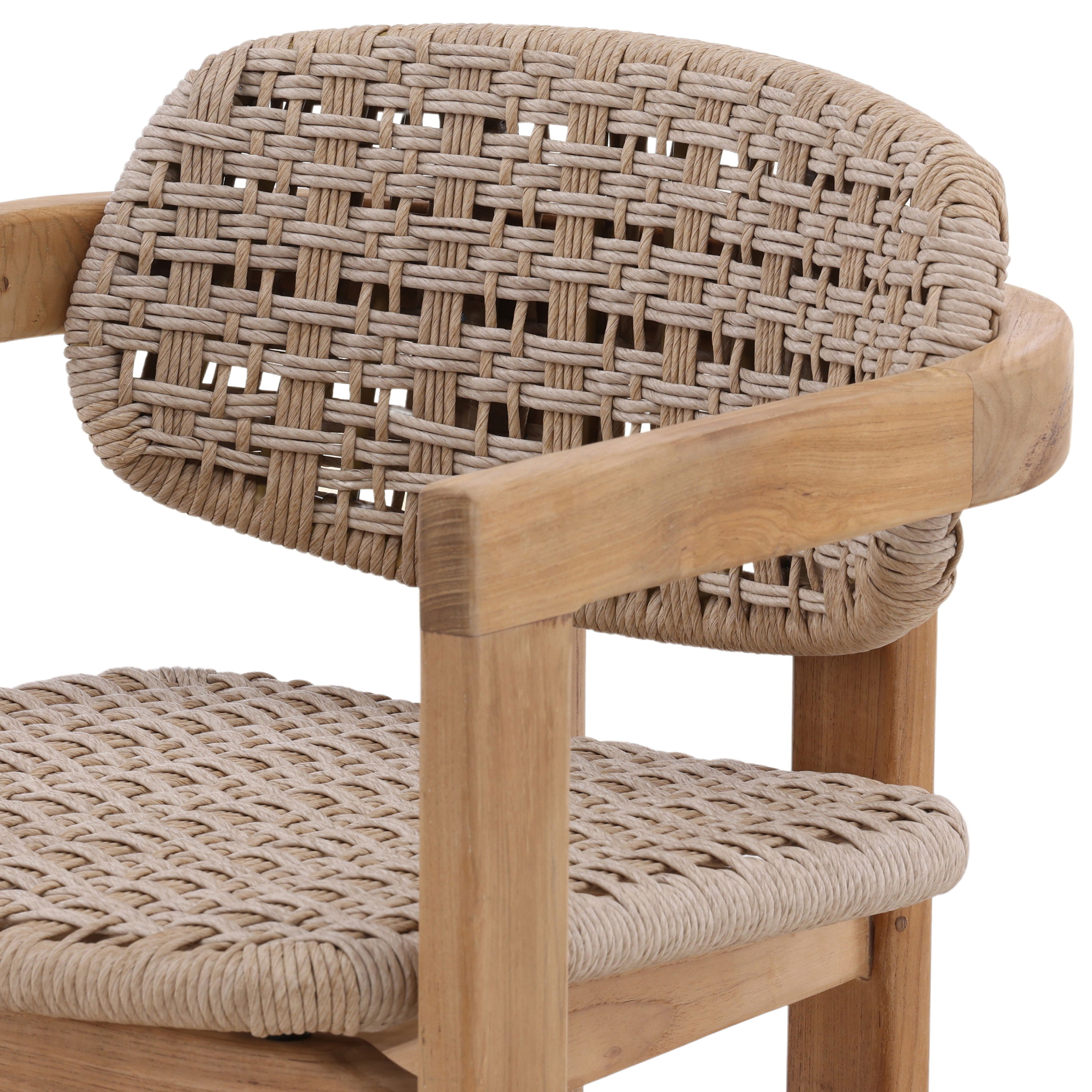 Jovita Outdoor Dining Chair Beige, by Dovetail, 22.1" width x 31.5" height x 22.5" depth View 6