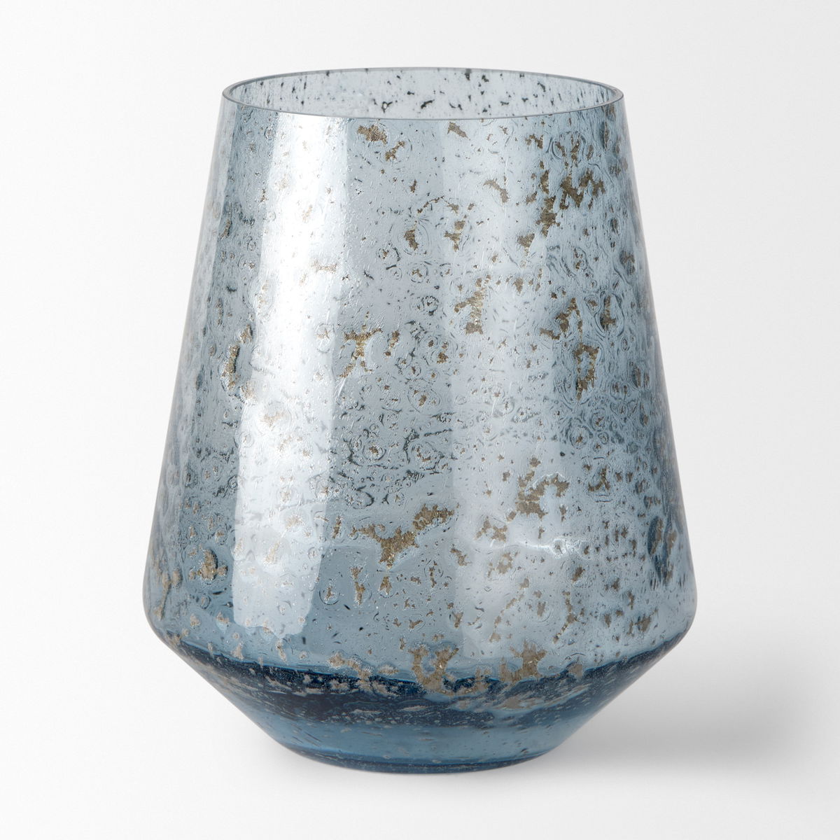 Robyn Tall Blue Glass Vase, by Mercana, 7.28" length x 7.28" width x 8.98" height View 4
