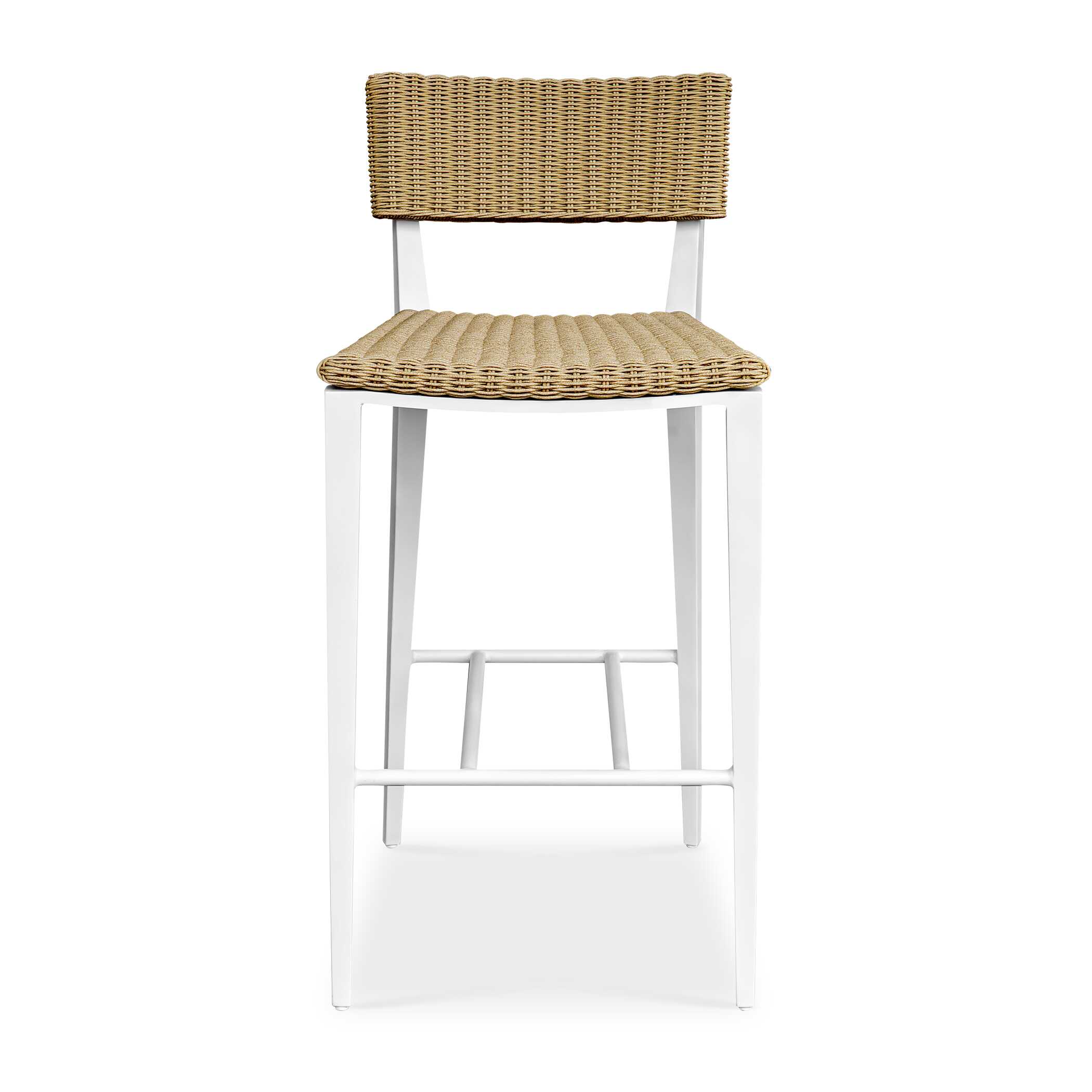 Calbas White Outdoor Bar Stool, Furniture by Uttermost, 19.75" width x 42.25" height x 22.6" depth View 1