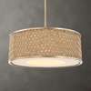 Pinchot 4 Light Rattan Drum Pendant, by Uttermost, 22.25" width x 8.5" height x 22.25" diameter thumbnail 2