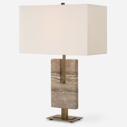 Turning Point Travertine Table Lamp