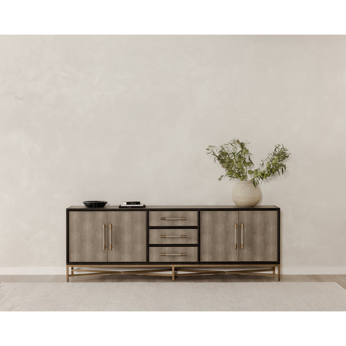 Mako Sideboard Large Grey, Cabinets & Sideboard by Moe's Home, 100" width x 34" height x 18" depth View 7