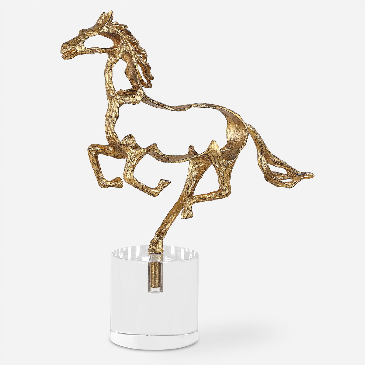 Gallop Gold Sculpture, Decorative by Uttermost, 14" width x 14.75" height x 4" depth View 1