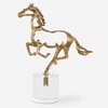 Gallop Gold Sculpture, Figurines & Statue by Uttermost, 14" width x 14.75" height x 4" depth thumbnail 1