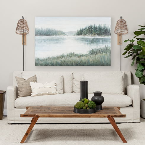 Kiley  Brown Woven Shade with Black Metal Wall Sconce