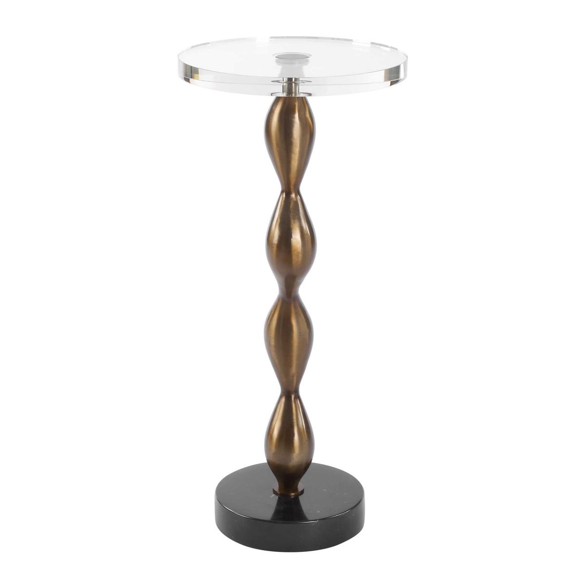 Remolino Bronze Drink Table, Side & End Table by Uttermost, 10" width x 22.25" height x 10" depth View 6