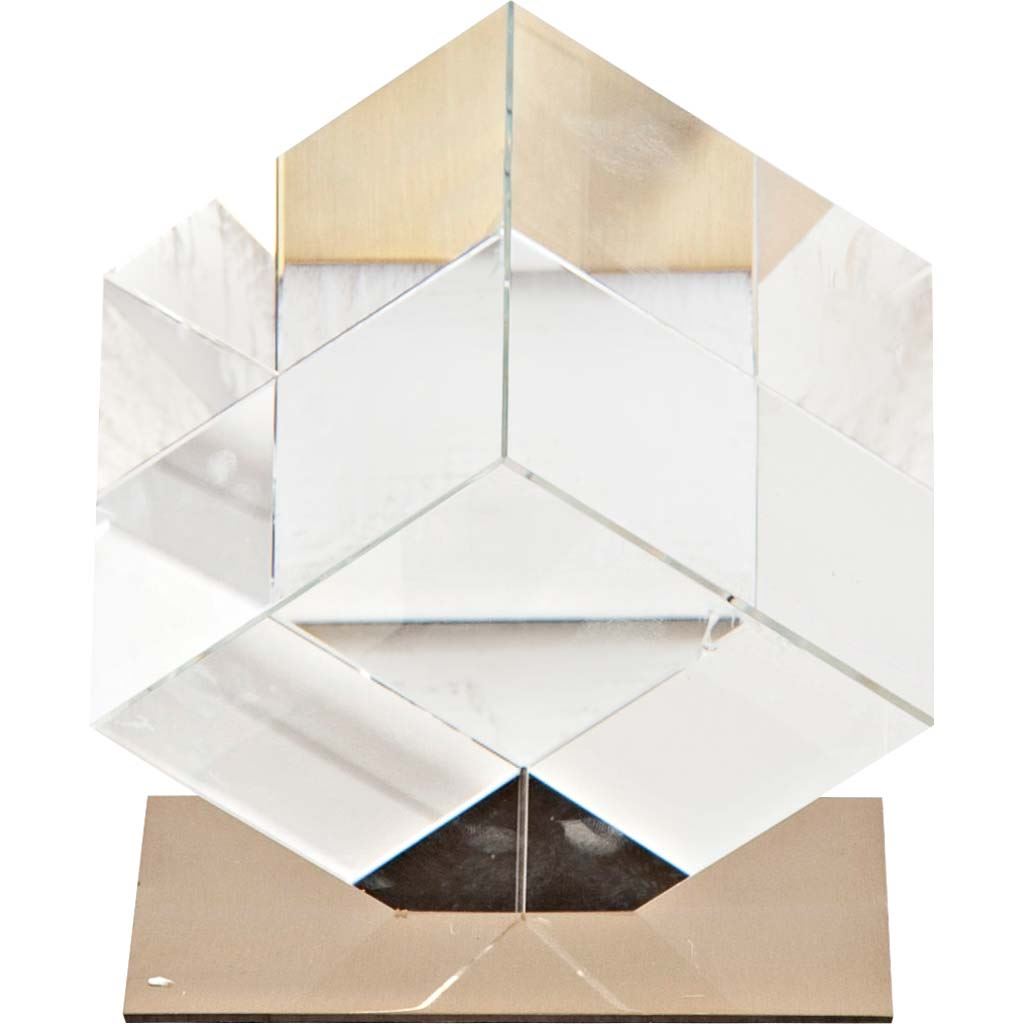 Lareina II Large 5L x 5W Clear Glass Cube large image 