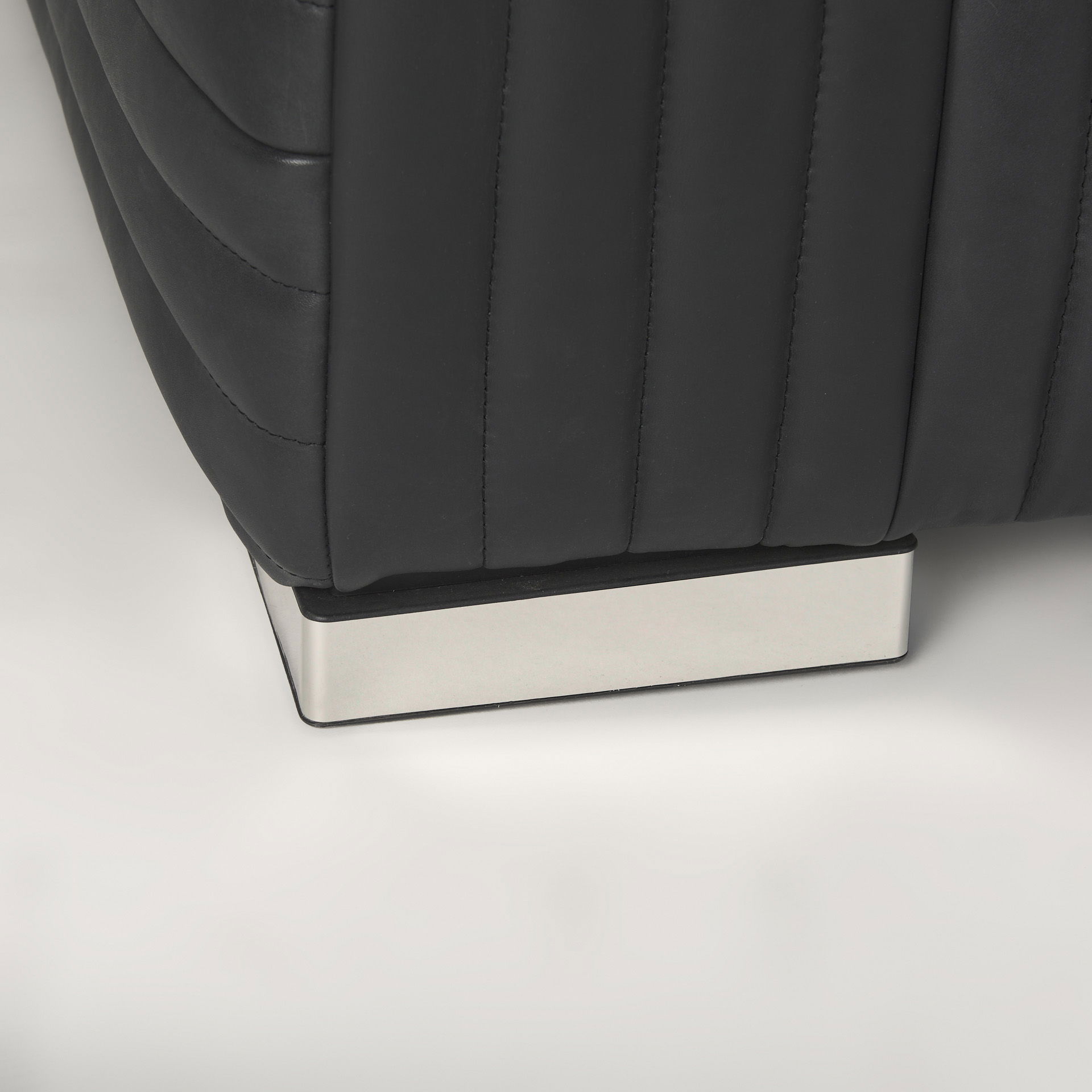 Ricciardo Black Leather Upholstered Arm Chair, Accent Chair by Mercana, 45.28" length x 38.19" width x 26.38" height View 10