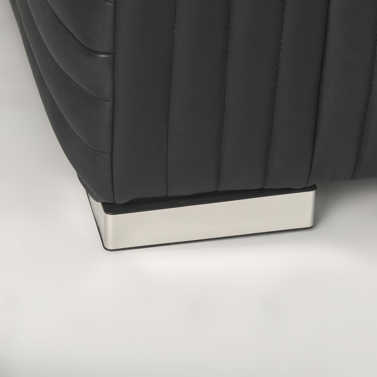 Ricciardo Black Leather Upholstered Arm Chair, Accent Chair by Mercana, 45.28" length x 38.19" width x 26.38" height View 10