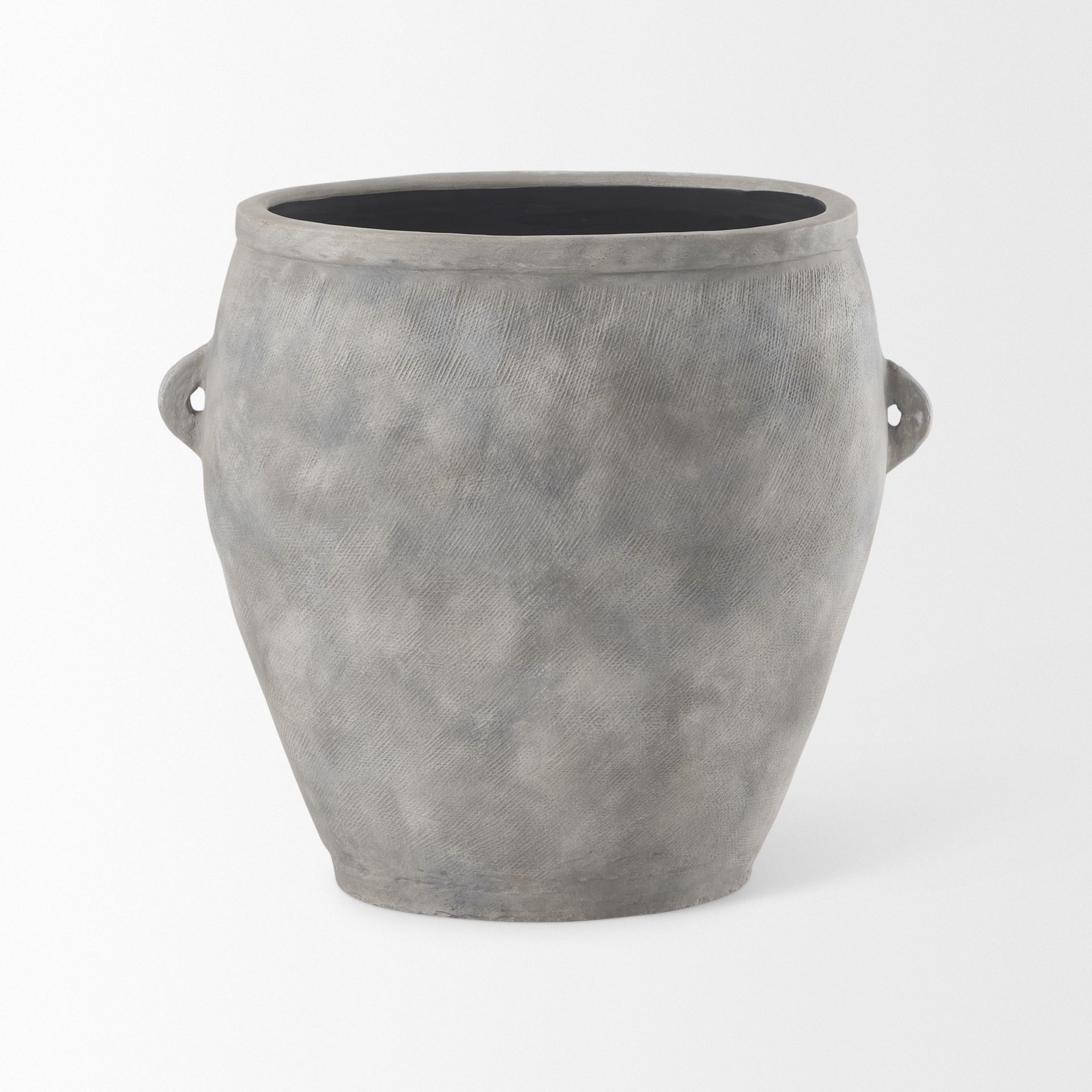 Zuma  Light Gray Ceramic Floor Vase, by Mercana, 27.17" length x 18.11" width x 24.41" height View 2