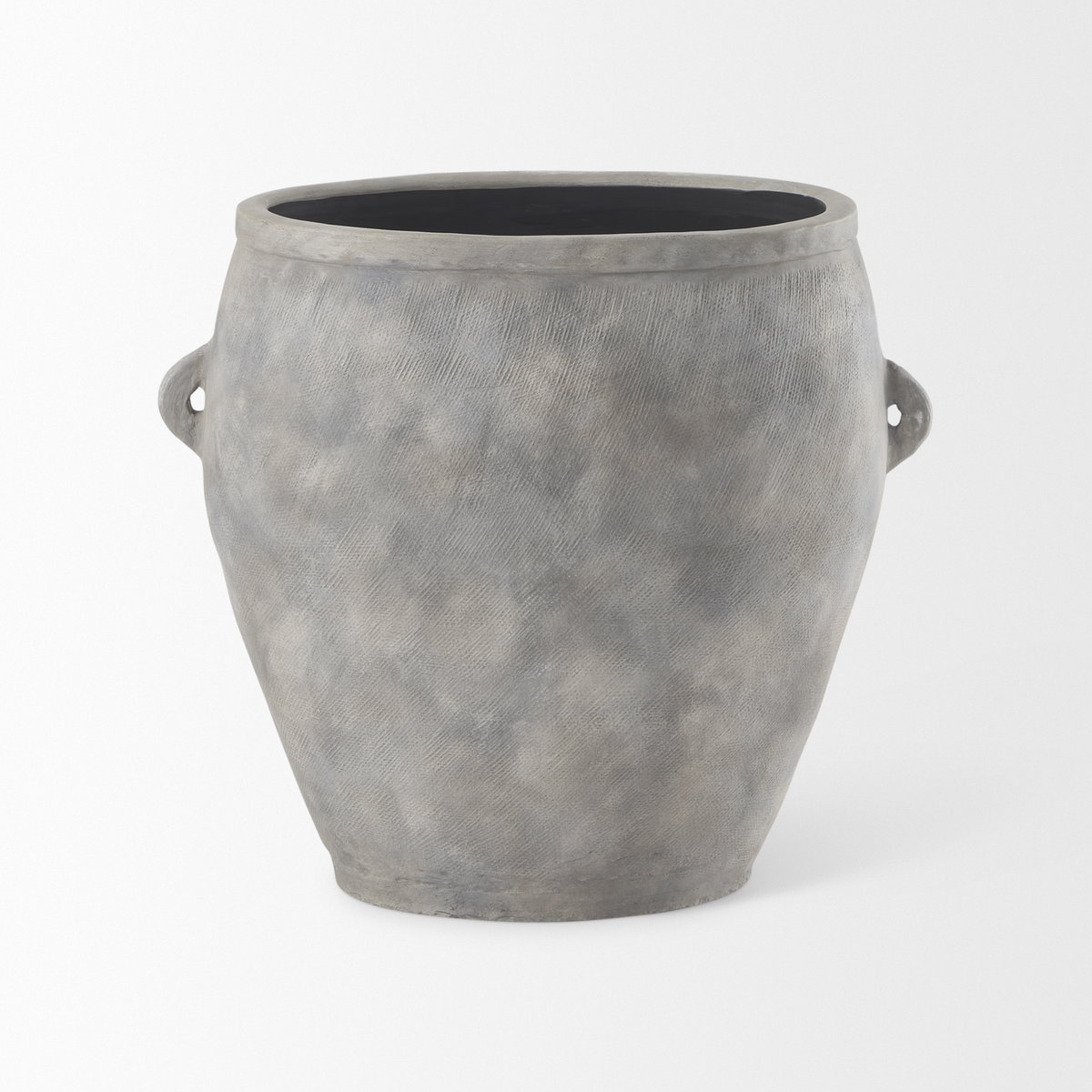 Zuma  Light Gray Ceramic Floor Vase, by Mercana, 27.17" length x 18.11" width x 24.41" height View 3