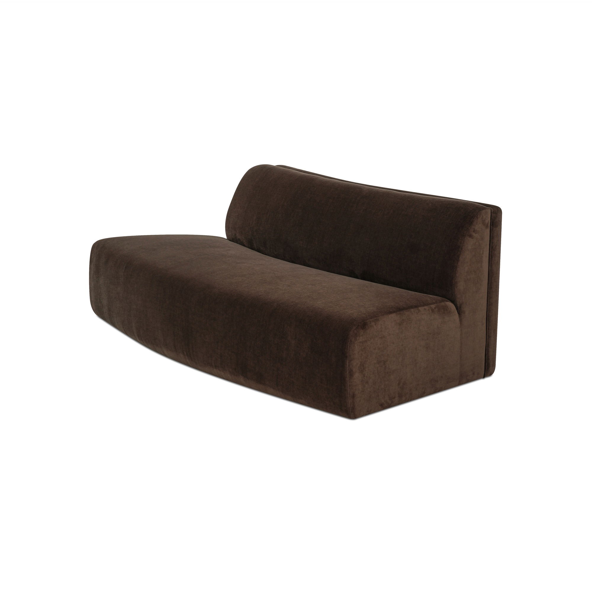 Naomi Convex Sofa Dark Brown, Sectional Sofa by Moe's Home, 80.7" width x 28.3" height x 39" depth View 3