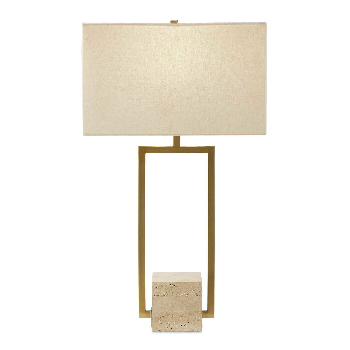 Warrick Modern Travertine Table Lamp, by Uttermost, 18" width x 31.5" height x 10" depth View 5