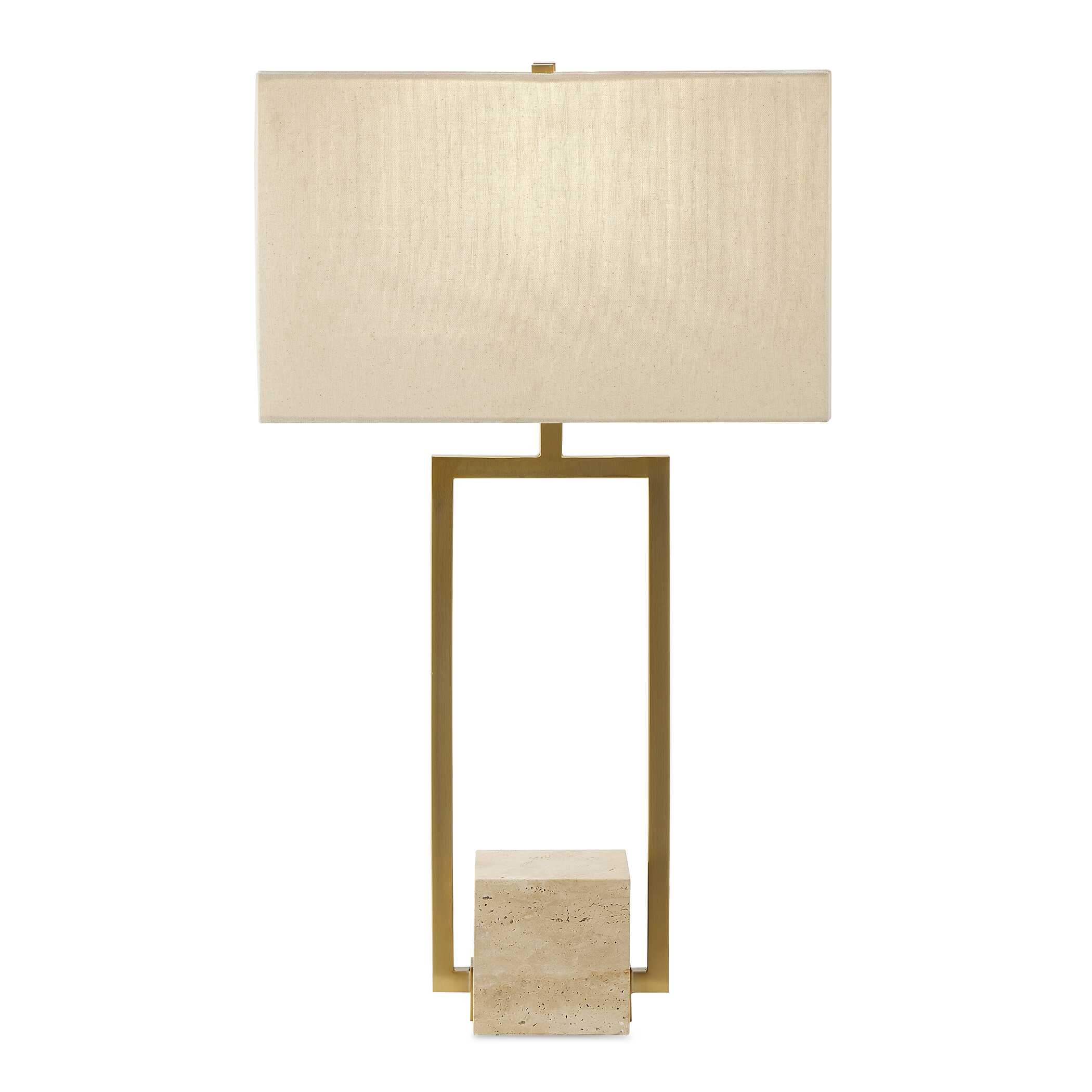Warrick Modern Travertine Table Lamp large image 