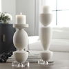 Lido White Stone Candleholders Set/2 thumbnail 1