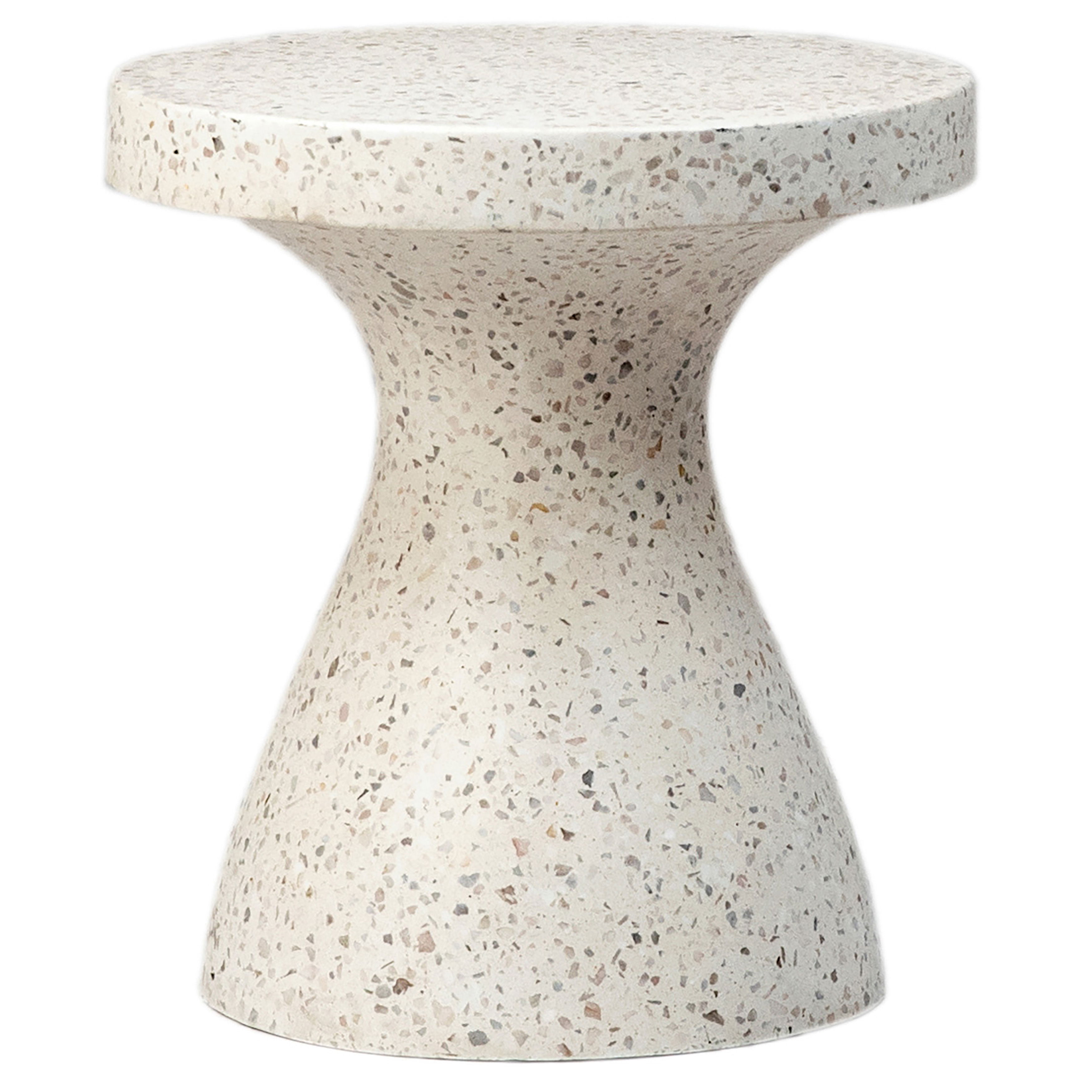 Savitri Outdoor End Table Off White, Side & End Table by Dovetail, 16" width x 17.5" height x 16" depth View 1