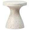 Savitri Outdoor End Table Off White, Side & End Table by Dovetail, 16" width x 17.5" height x 16" depth thumbnail 1