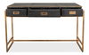 Grey Leather Shagreen Desk, by Sarreid, 49" length x 22" width x 31" height thumbnail 8