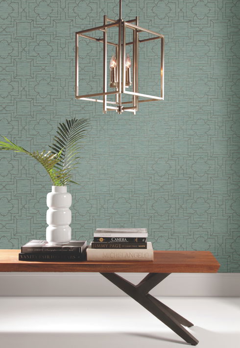 Quatrefoil Trellis Blue Peel & Stick Wallpaper