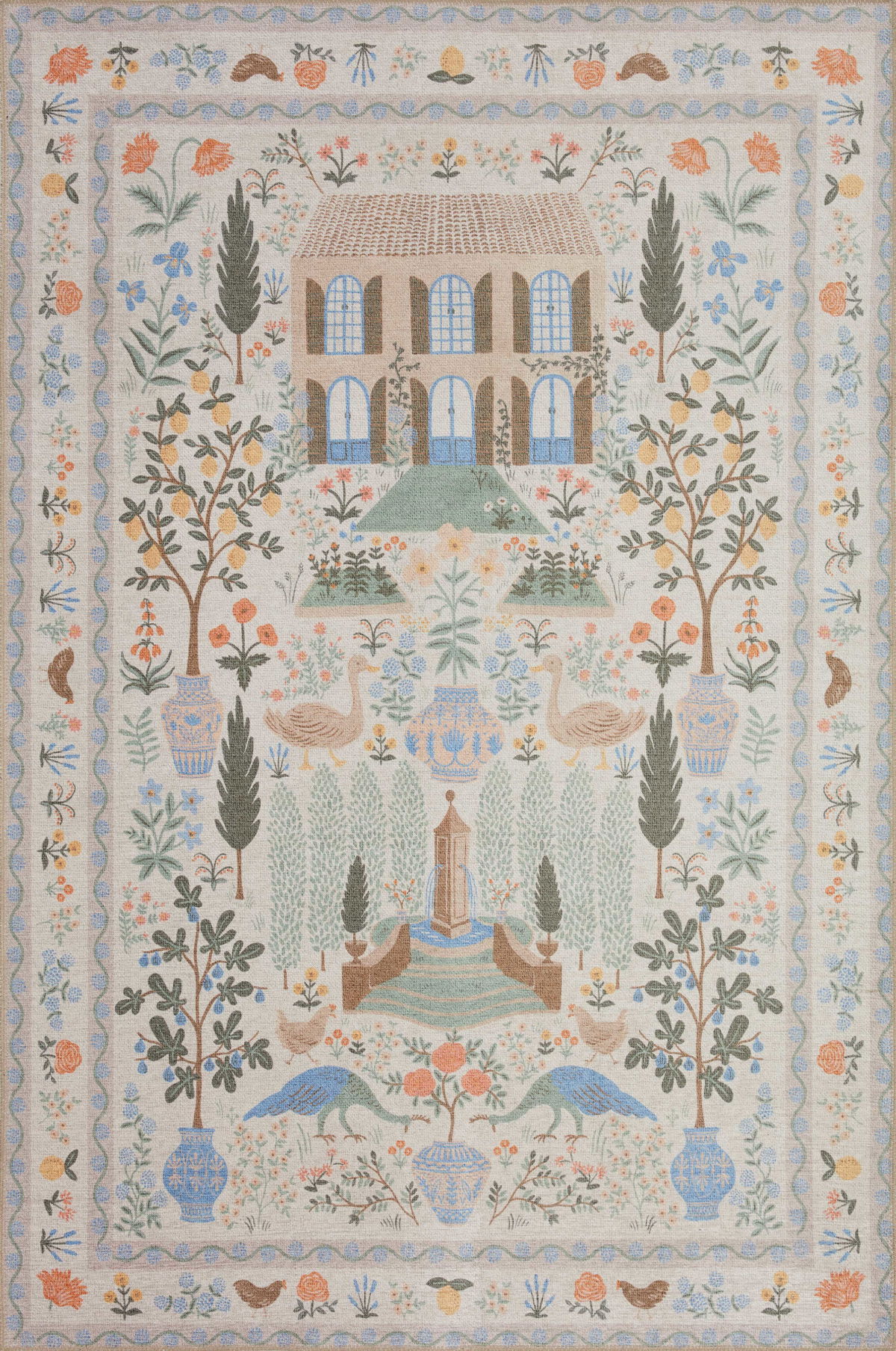 Rifle Paper Co. x Loloi Menagerie Rug, 1'6" length x 1'6" width View 1