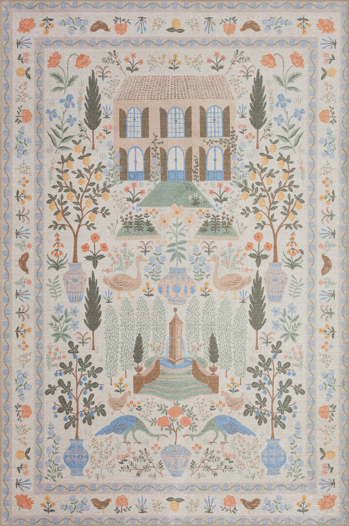 Rifle Paper Co. x Loloi Menagerie Rug, 2'3" length x 5' width View 1