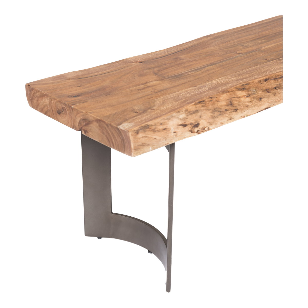 Bent Bench Large Brown, Benche by Moe's Home, 108" width x 18" height x 15" depth View 5