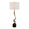 Spiraling Cordless Brass Buffet Lamp, Table Lamp by Uttermost, 13" width x 35" height x 13" depth thumbnail 1