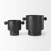Juno 6.5H Medium Black Iron Vase, by Mercana, 8.5" length x 6" width x 6.5" height thumbnail 12