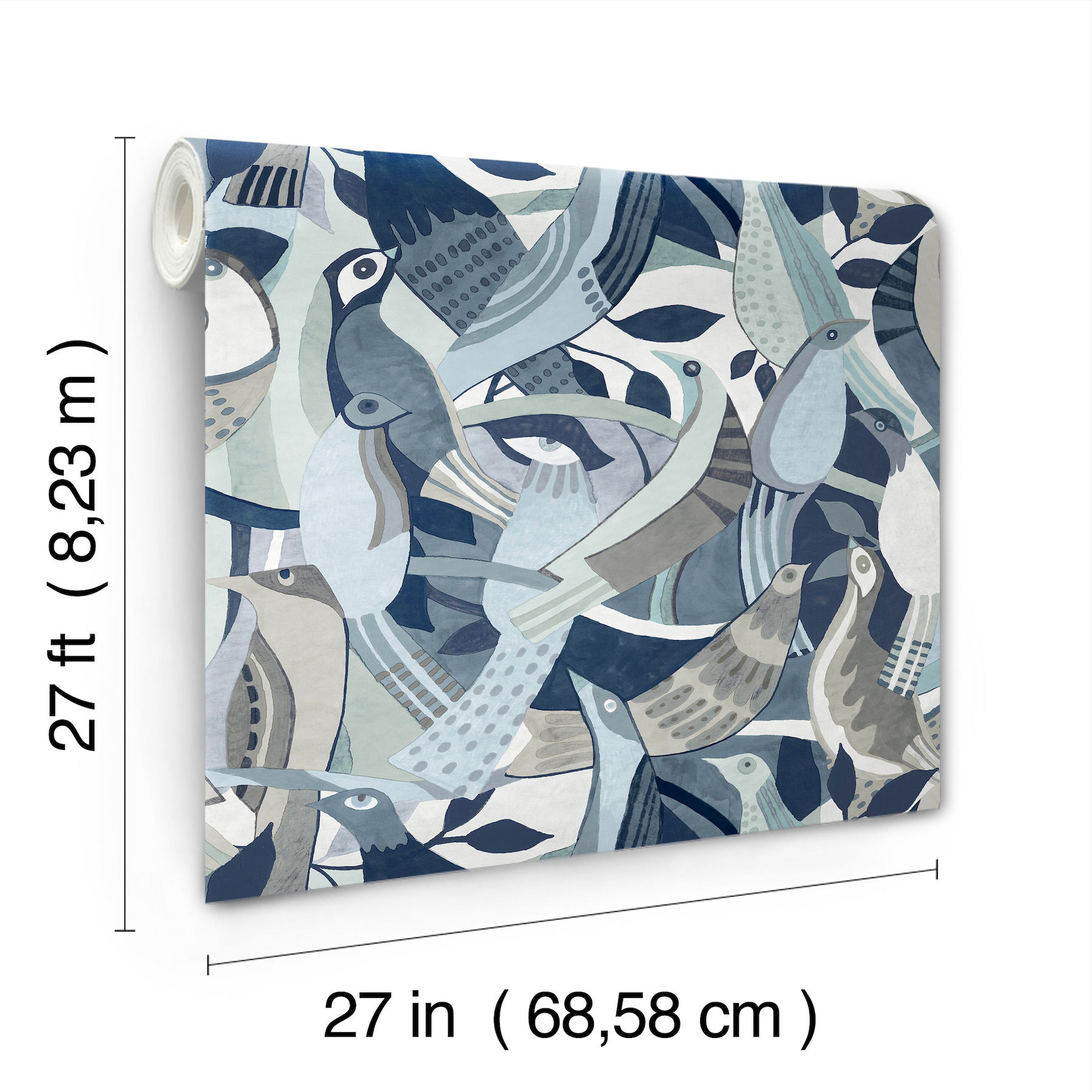 Fauvist Flock Blue Wallpaper large image 