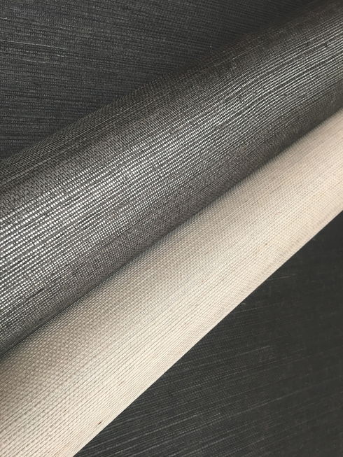 Sisal Grasscloth Black Wallpaper