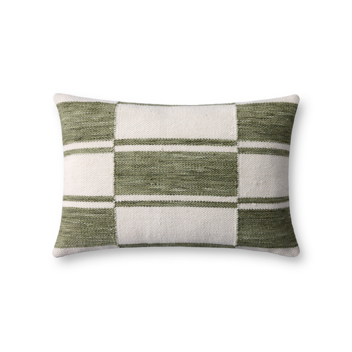 Loloi Ivory Pillow, Decorative Pillow, 16" length x 26" width View 1