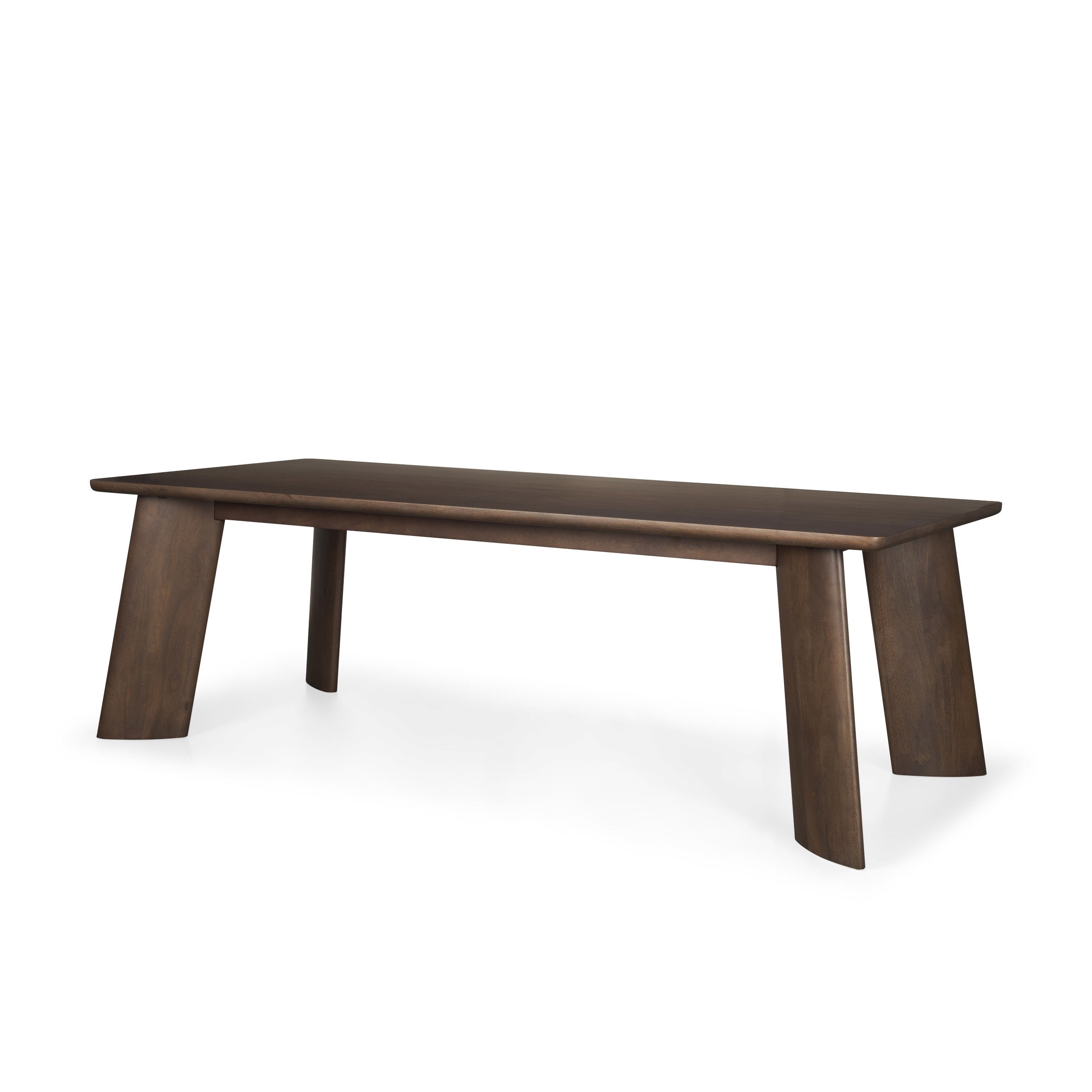 Jonan Solid Dark Brown Mango Wood Rectangular Dining Table, by Mercana, 94" length x 42" width x 30" height View 1