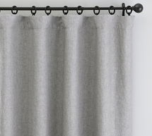 Online Designer Other Custom Belgian Flax Linen Curtain, Flagstone, 108 x 126"