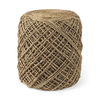 Allium Brown Handwoven Wool Cylindrical Pouf thumbnail 0