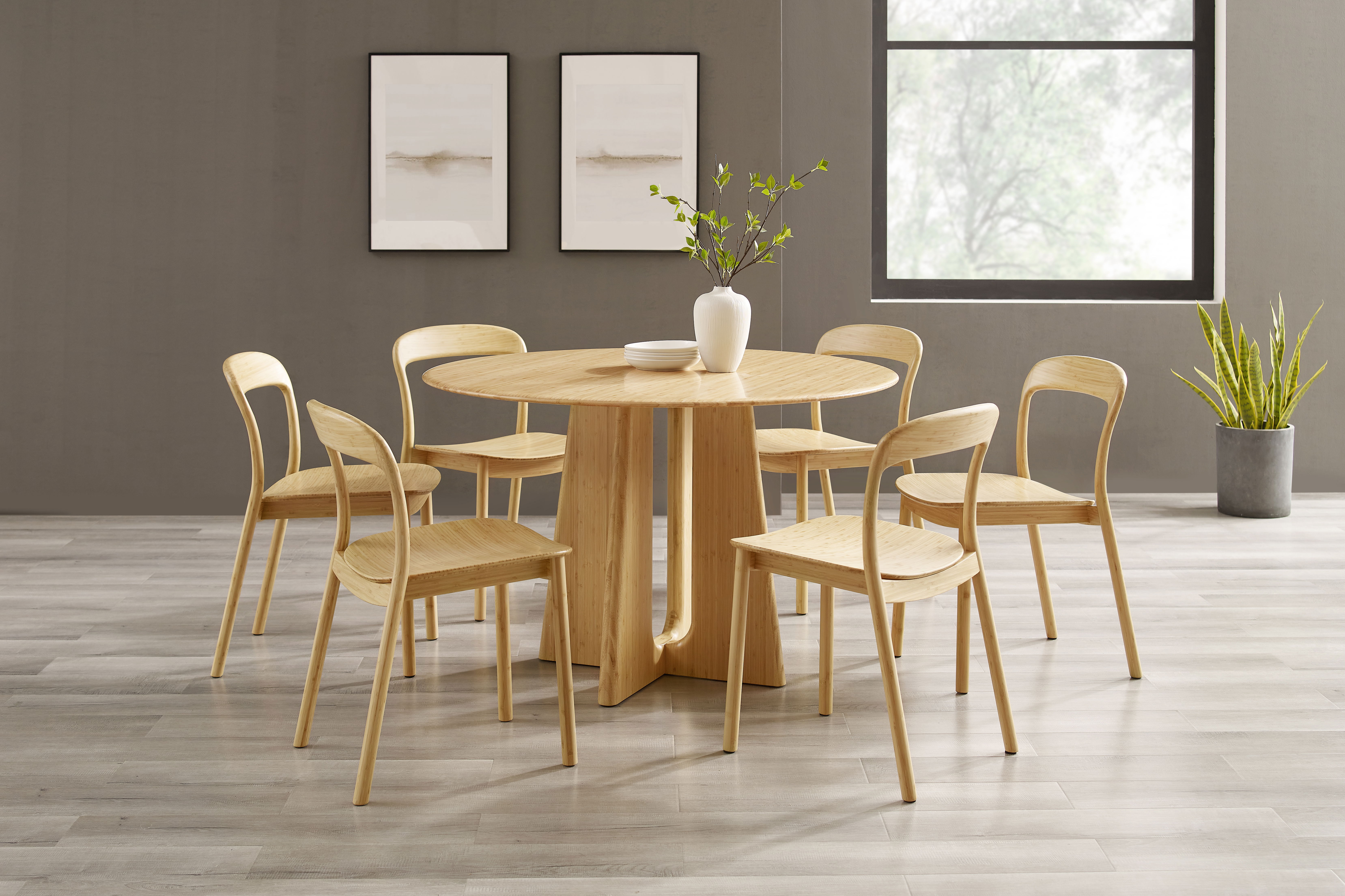 Hanna Dining Chair Bamboo Seat, Wheat (Set of 2), Kitchen & Dining Room by Greenington, 18" length x 21.5" width x 30.75" height View 4