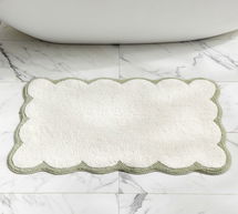 Online Designer Other Julia Berolzheimer Tufted Organic Bath Rug, 21x34", White/Green