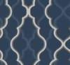 Double Damask Dark Blue Wallpaper, by York Wall, 27' length x 2'3" width x 0.02" depth thumbnail