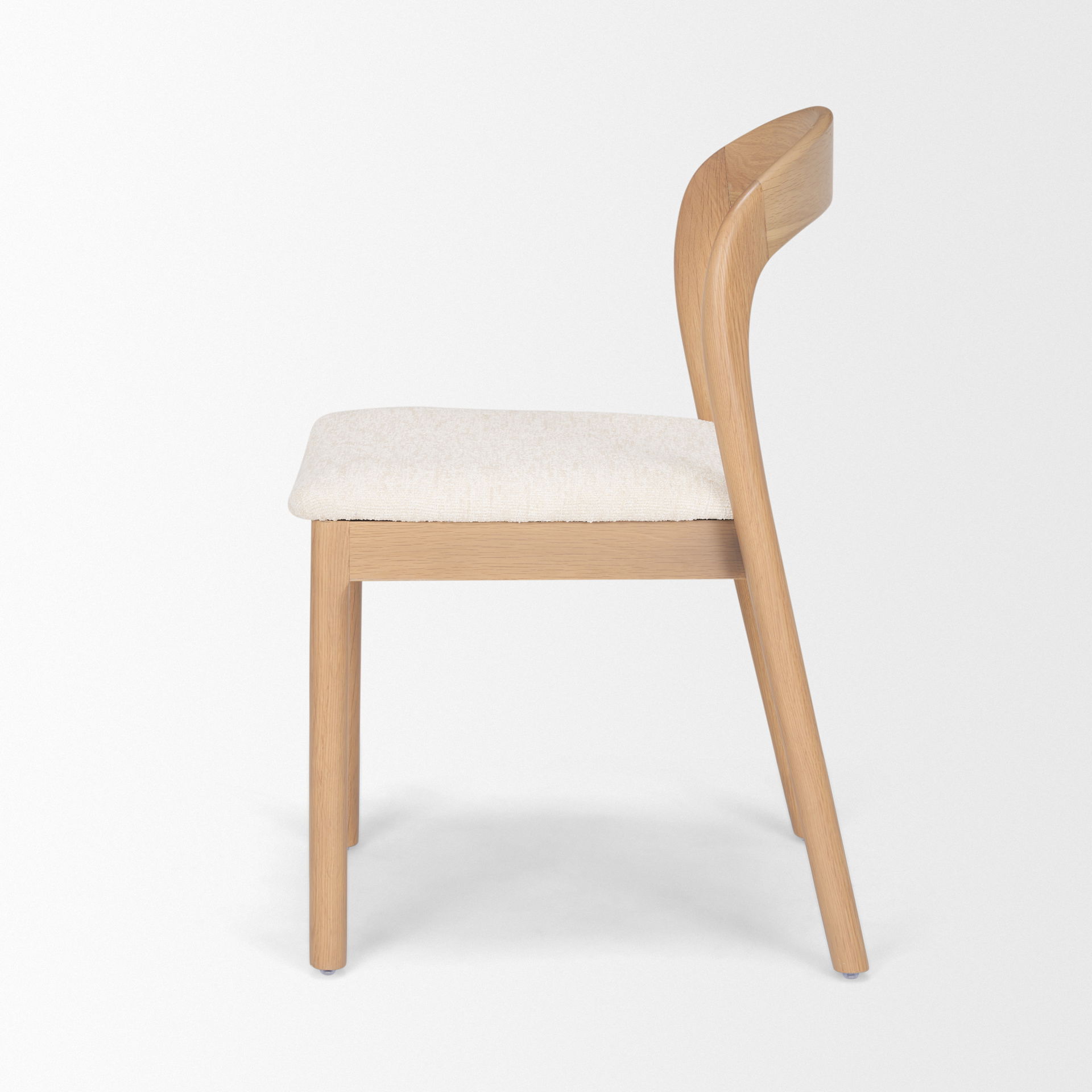 Nobu Oak Wood with Cream Fabric Open Back Dining Chair large image 